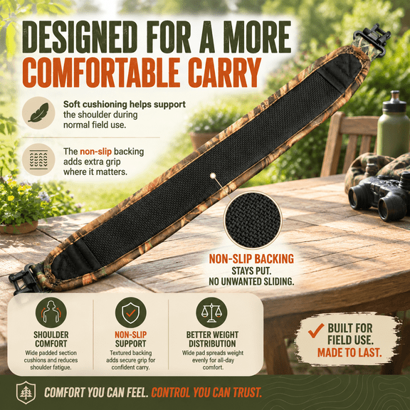 Shotsling 12 Gauge With 15 Shell Holders Fortable Padded Thumb Loop And Metal Swivels Adjustable 2 Point 12ga Sfor Turkey & Waterf