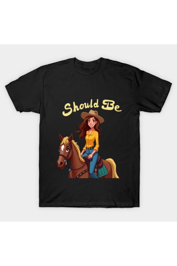 Should Be Riding Funny Cowgirl Spirit Retro Western Horse Equestrian G4686 T-Shirt, for men and women, Up to Size 5XL