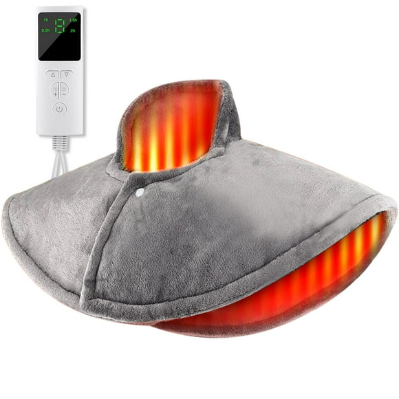 Heating Pad for Shoulders Neck Back, with 9 Heat Settings, 4 Timer Settings, Auto Shut Off, Machine Washable, Gray Fast Heating Pad for Neck and Shoulders , Birthday Christmas Gift