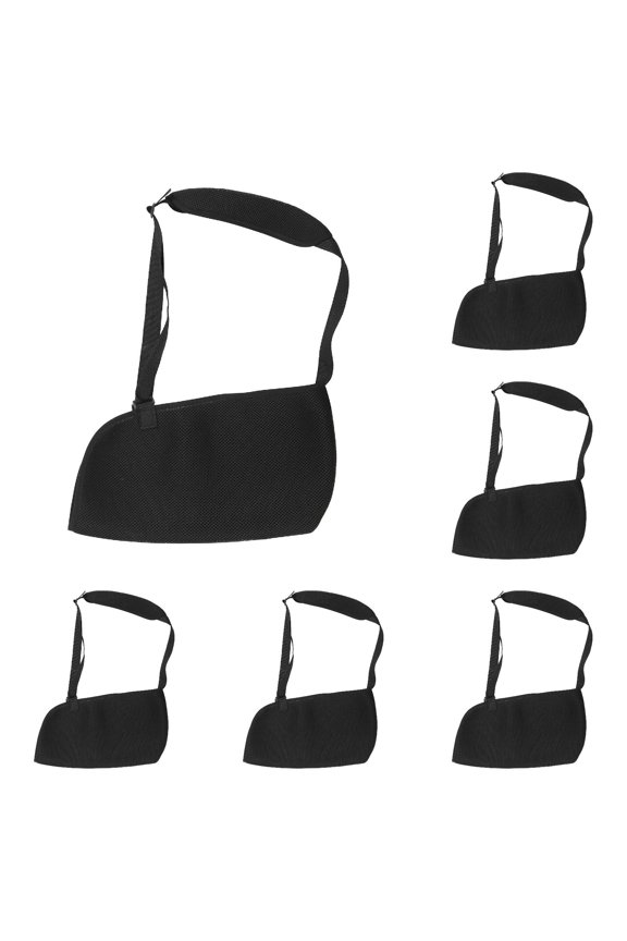 Shoulder Arm Sling Elbow Support Wrist Wrap For Broken Fracture Injury Relief 6PCS, 15 in7.8 in, Black 6 Packs