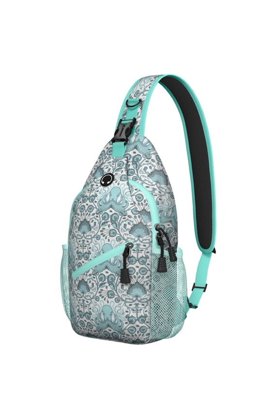 Shoulder Backpack with Nautical Ocean and Beach Themed Cute Turtle Prints, Multi-Functional, Lightweight and Durable for Students, Office Workers, and Travelers