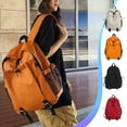 thumbnail image 1 of Shoulder Bag Backpack for Men and Women | Large Capacity Nylon Travel Pack | Adjustable Strap | Lightweight Water-Resistant | Multipurpose Tote | 16.5x11.8x5.5 in | Black White Yellow Red, 1 of 7