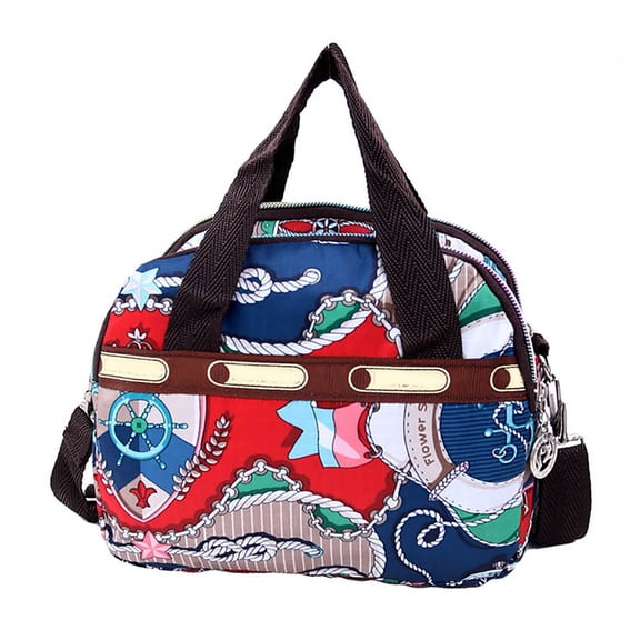 Shoulder Bag Contrast Colors Multi Pocket Zipper Tote Floral Print Crossbody Shoulder Handbag for Travel