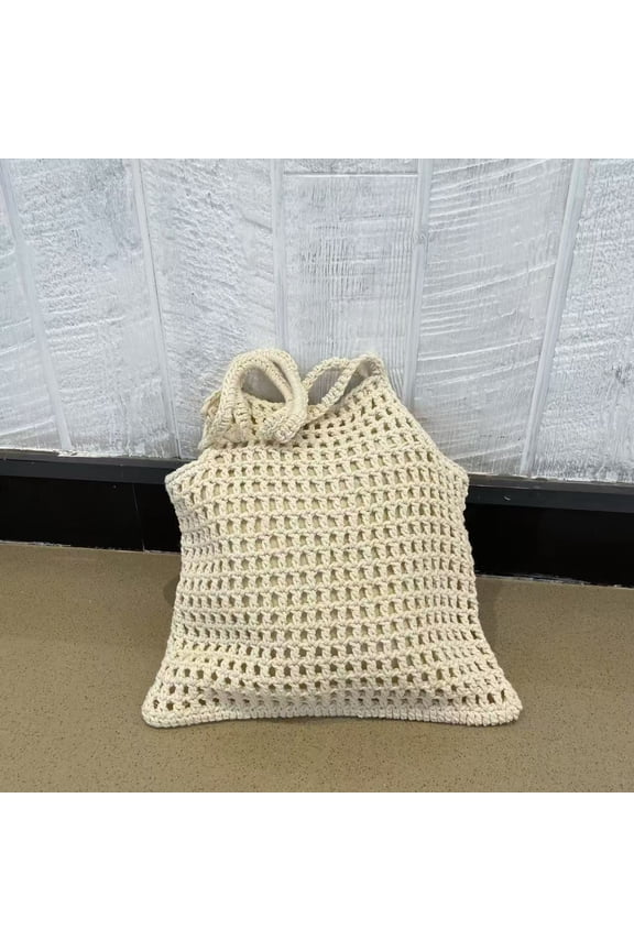 Shoulder Bag Crossbody Bag Armpit Bag for Women Boho Weaving Hollowing Out Cotton Medium Size Magnetic Snap Japanese Korean Style Casual Daily Commute Shopping Weekend Outing