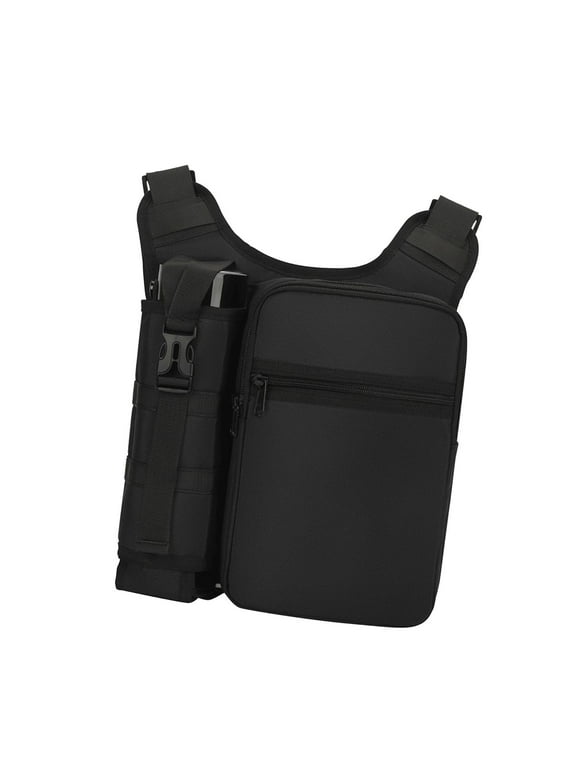 Shoulder Bag Crossbody Daypack with Water Bottle Holder Oxford Cloth Trendy Casual Crossbody Bag Bag for Travel Climbing Camping Black