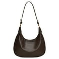 thumbnail image 1 of Shoulder Bag For Women Zipper Crescent Bag Pu Leather Hobo Bag For Work Decor Bag (Coffee), 1 of 10