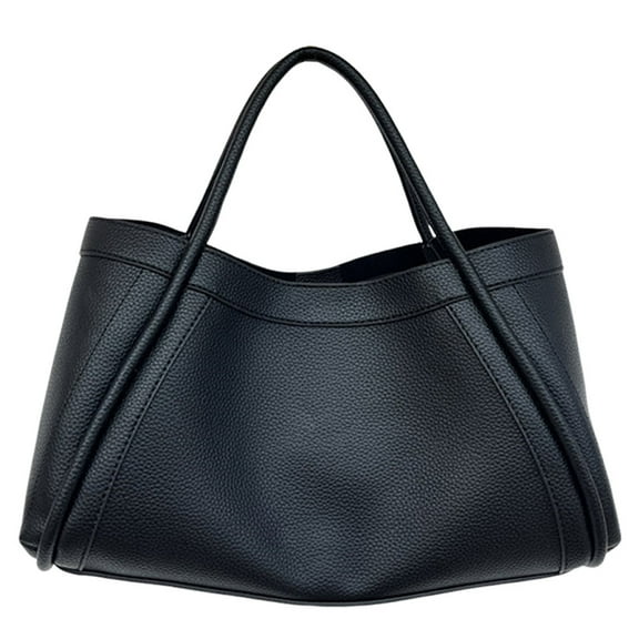 Shoulder Bag Handbag Women Leather Tote Bag and Pouch Commuting Bag (Black) Shoulder Bags for Women