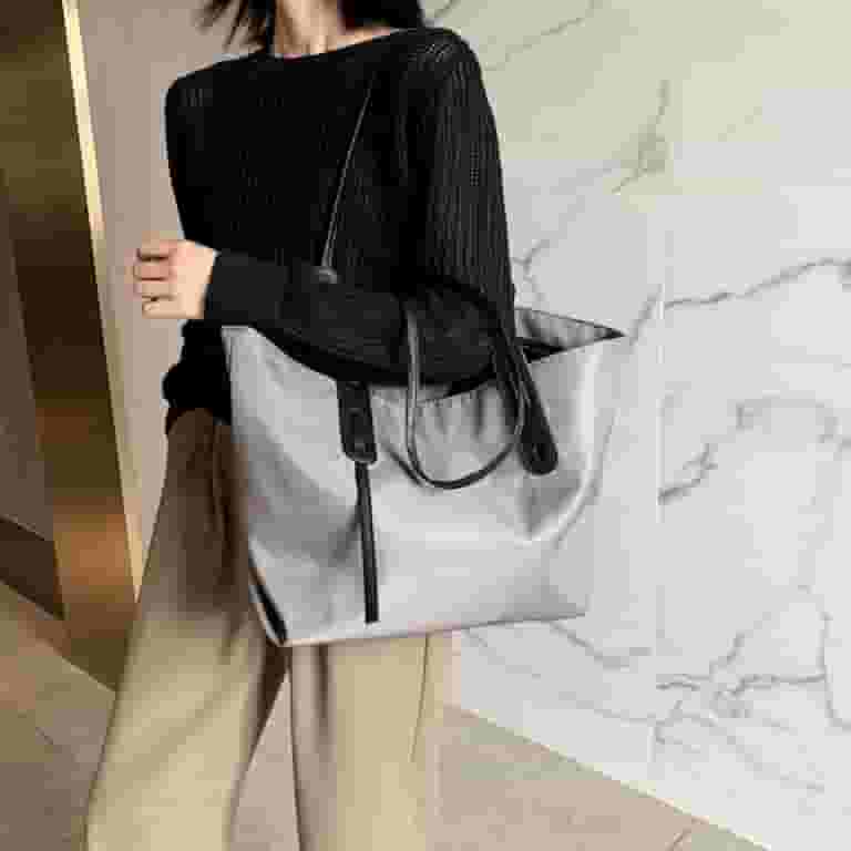 black zippered light weight travel tote bag Aleena Soft find gifts for every traveler Shoulder Bag Large Tote