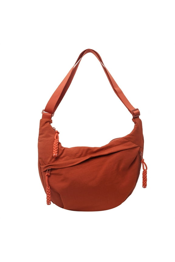 Shoulder Bag Nylon Large Crossbody Bag for Women, Half Moon Slouchy Bag with Multiple Pockets, Fashionable and Spacious, Adjustable Strap for Work, Class, Travel, and Everyday Use