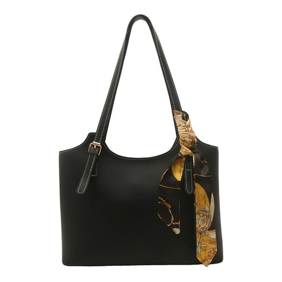 Shoulder Bag Retro Handbag with Silk Scarf Decoration Fashionable PU Leather Top Handle Bag for Various Occasion