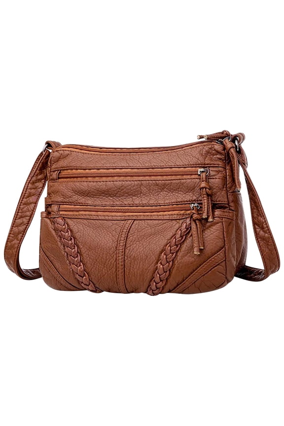 Shoulder Bag for Women,Brown Shoulder Bag,Women Soft PU Leather Shoulder Handbag Multi Pocket Crossbody Bag Ladies Medium Roomy Purses Fashion Tote Top Handle Satchel,Crossbody Bags(Brown)