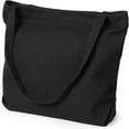 thumbnail image 1 of Shoulder Bag for Women, Casual Handbag, Large Bag, Shopper Canvas Tote Shoulder Bag with Inner Pocket for Everyday, Office, School and Shopping, black, 1 of 1