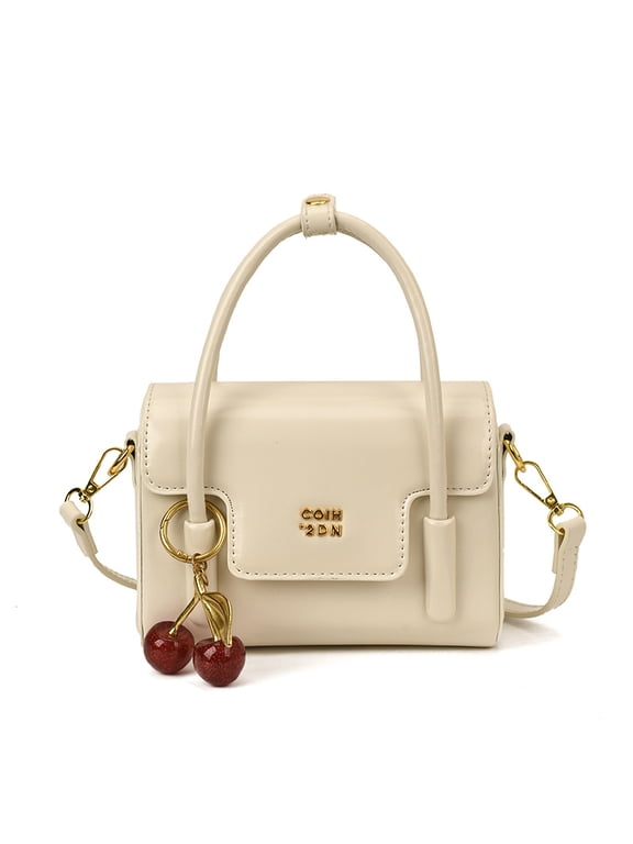 Shoulder Bag for Women and Girls, Horizontal Square Bag with Sewing Line Details, Black PU Leather with Magnetic Closure, Small Size for Daily Matching 7.28 IN × 5.51 IN × 2.76 IN
