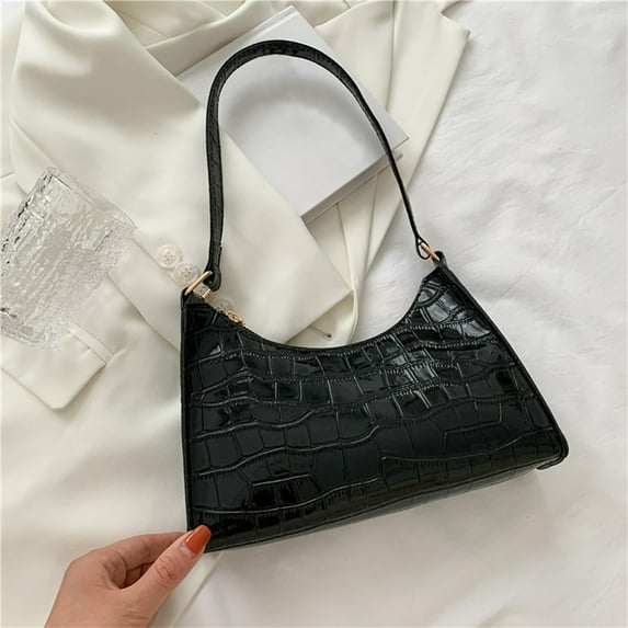 Shoulder Bag for Women | PU Leather Handbag Crossbody Purse | White, Yellow, Green, Black, Pink | 9.64x6.88x2.55in | Lightweight Messenger Tote with Adjustable Strap • Stylish Casual Design for