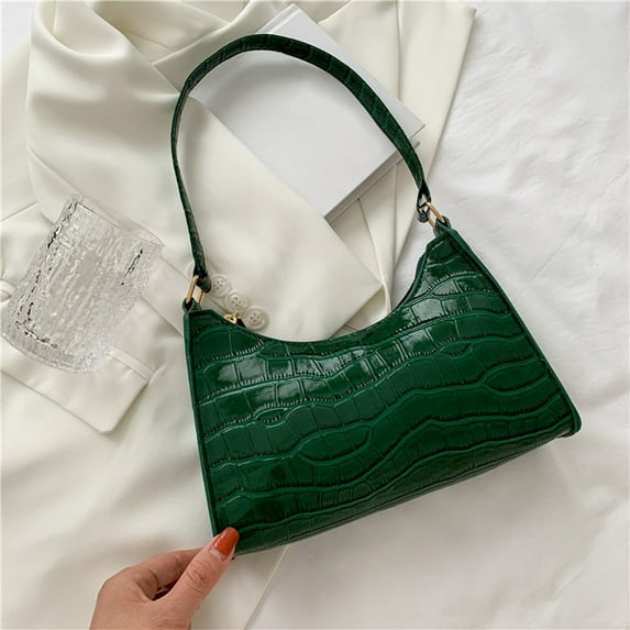 Shoulder Bag for Women | PU Leather Handbag Crossbody Purse | White, Yellow, Green, Black, Pink | 9.64x6.88x2.55in | Lightweight Messenger Tote with Adjustable Strap • Stylish Casual Design for