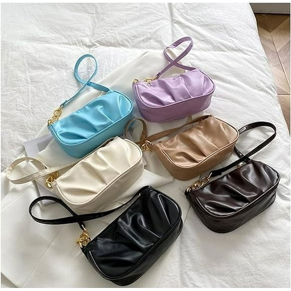 Shoulder Bag for Women, Small Handbag, Polyester Soft Y2k Underarm Bag to Worn with Different Types of Clothes Easily, Fashionable Simple Widely Use Small Handbag for Women, White