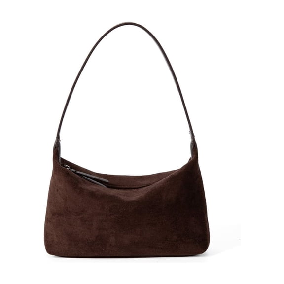 Shoulder Bag for Women Faux Suedes Slings Hobos Handbag Retro Clutches Purse with Zipper Closure for Evening Party
