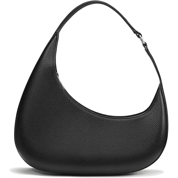 Shoulder Bag for Women, Modern Hobo Handbags Casual PU Leather Small Bag with Zipper Closure, Black