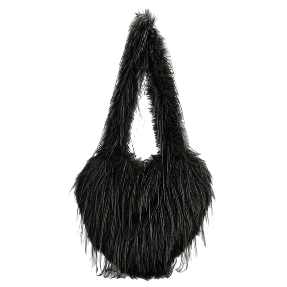 Shoulder Bag for Women Solid Color Tassel Heart-shaped Handbag Large Capacity Outdoor Casual Daily Use Messenger Crossbody Bag