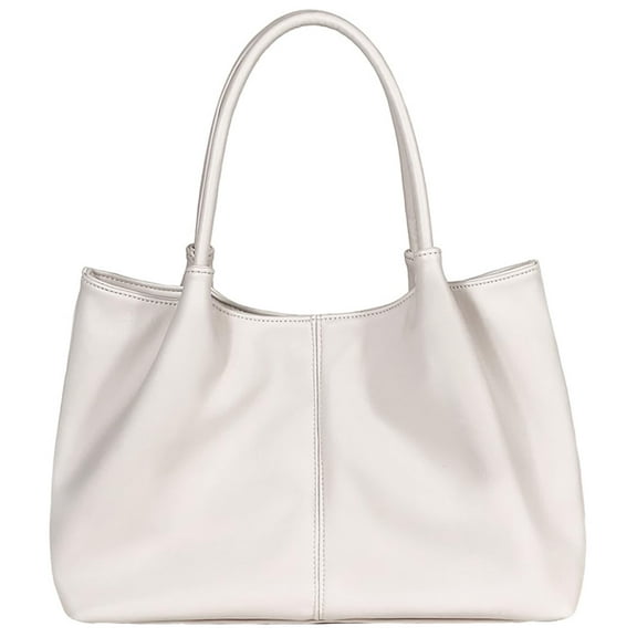Shoulder Bag for Women, Tote Bag for Women, Large Satchel Bag, Casual Soft PU Shoulder Bag Simple Handbag, Suitable for Weddings, Parties, White