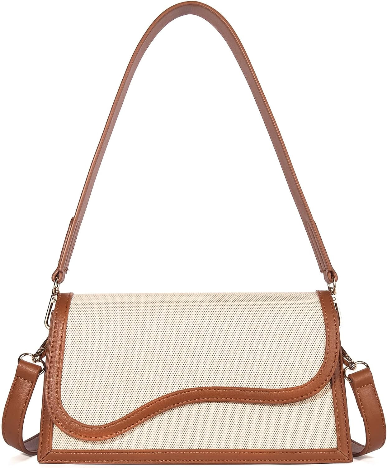 Shoulder Bag for Women, Vegan Leather Women's Shoulder Purses Handbags with 2 Removable Strap Crossbody Bag Purses
