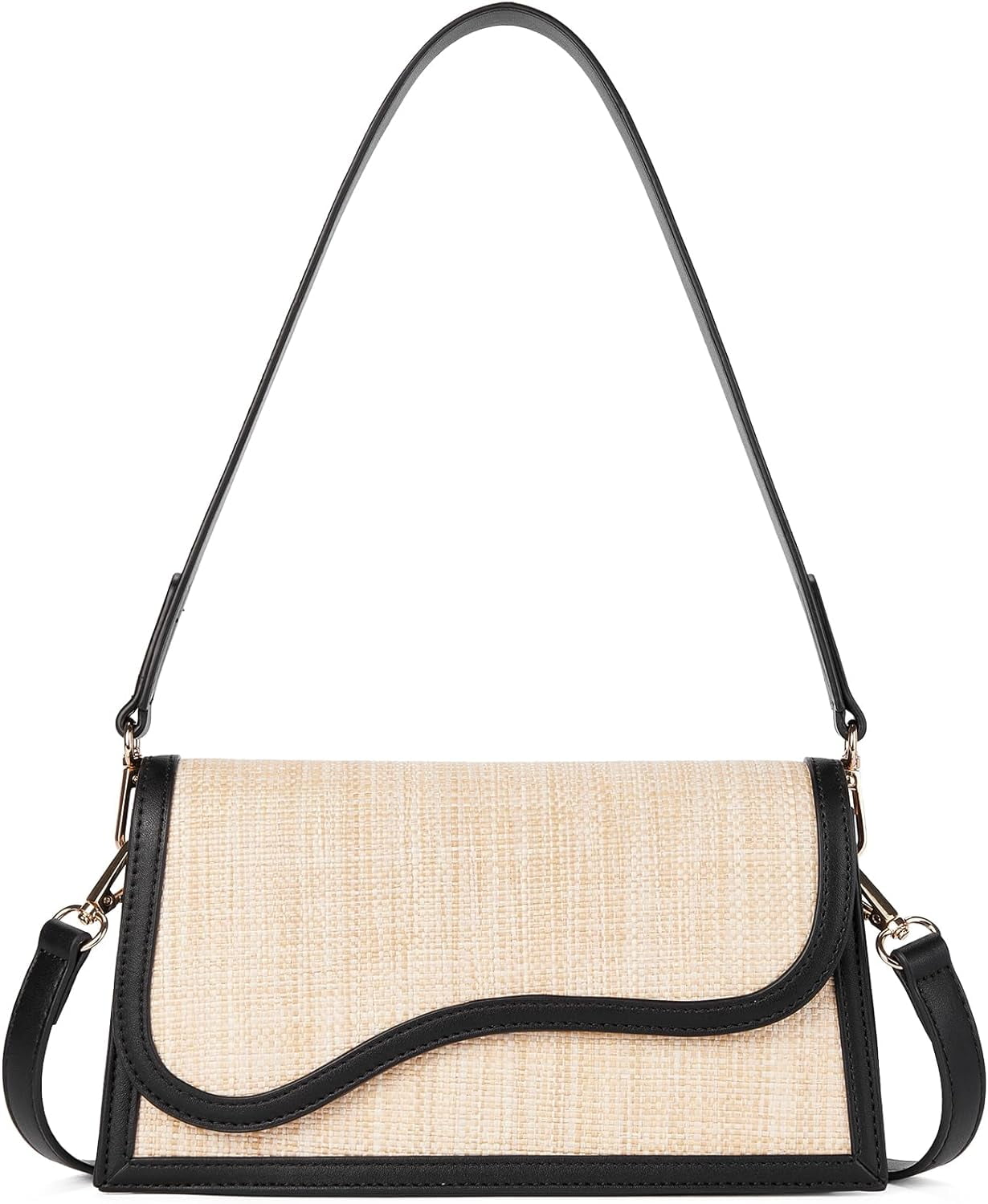 Shoulder Bag for Women, Vegan Leather Women's Shoulder Purses Handbags with 2 Removable Strap Crossbody Bag Purses