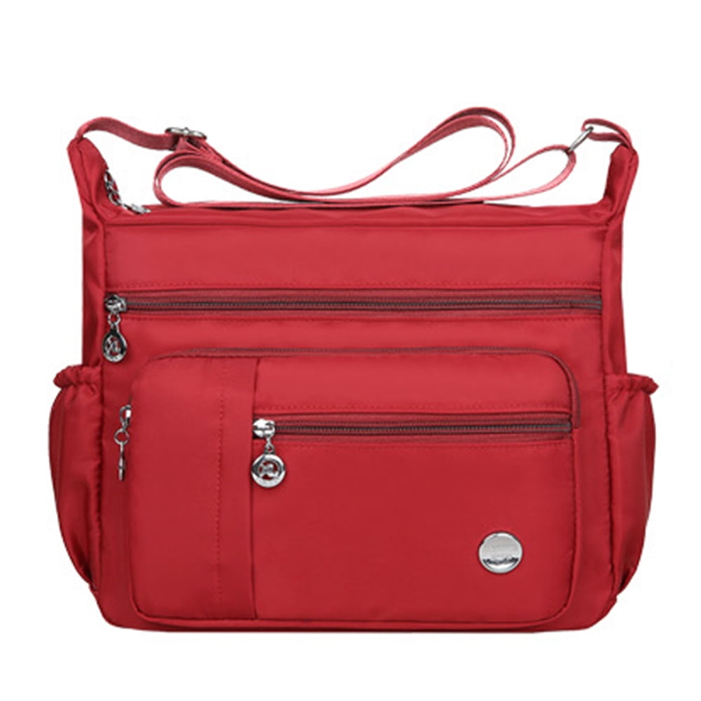 Amazon.com: Large Capacity Lightweight Waterproof Multi-Pocket Nylon  Shoulder Bag with Zipper, Crossbody Travel Messenger Bag (black) :  Clothing, Shoes & Jewelry