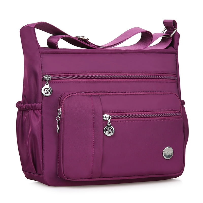 Shoulder Bag for Women Waterproof Crossbody Purses Lightweight Nylon Work  Travel Purse Messenger Bag(Violet) 