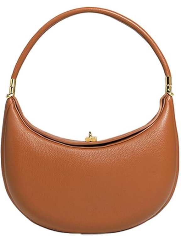 Shoulder Bag for Women and Luna Style 4 in 1 Hobo Clutch Genuine Leather Half Moon Purse for Daily or Travel Use