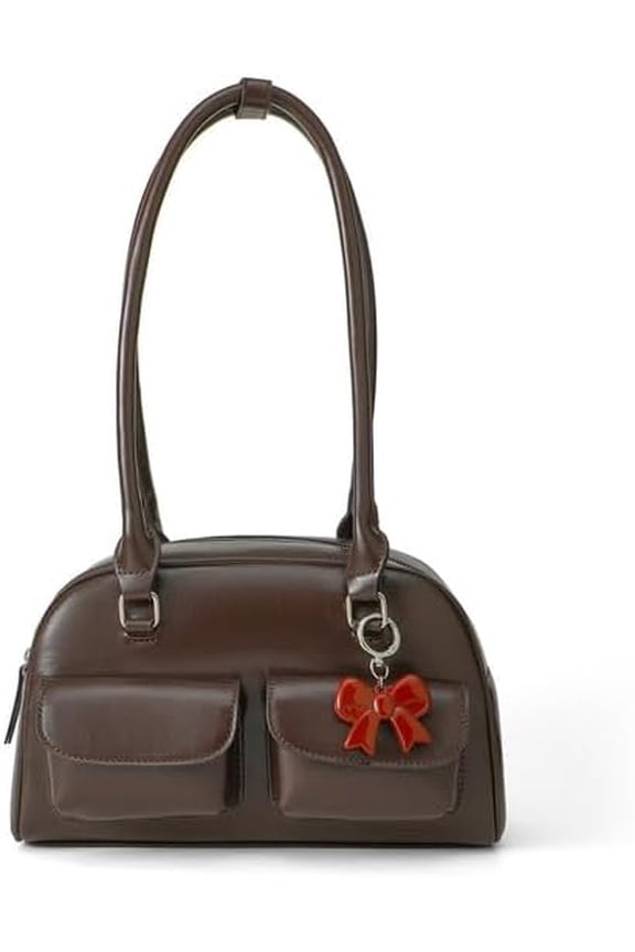 Shoulder Bag with Bow Heart Charm for Women  Cute Mini Handbag Purse