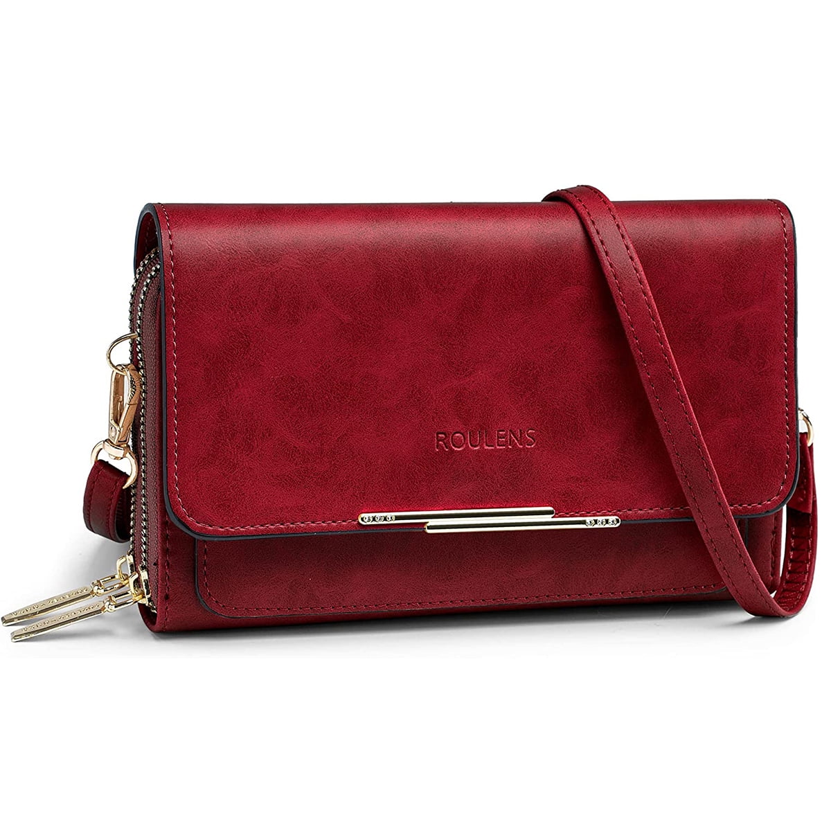 Red Crossbody Bag With Wide Strap