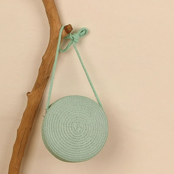 Shoulder Bags Handbag Knit Women Girl Rattan Woven Straw Bag Summer Beach Bag Straw Handbag BLUE