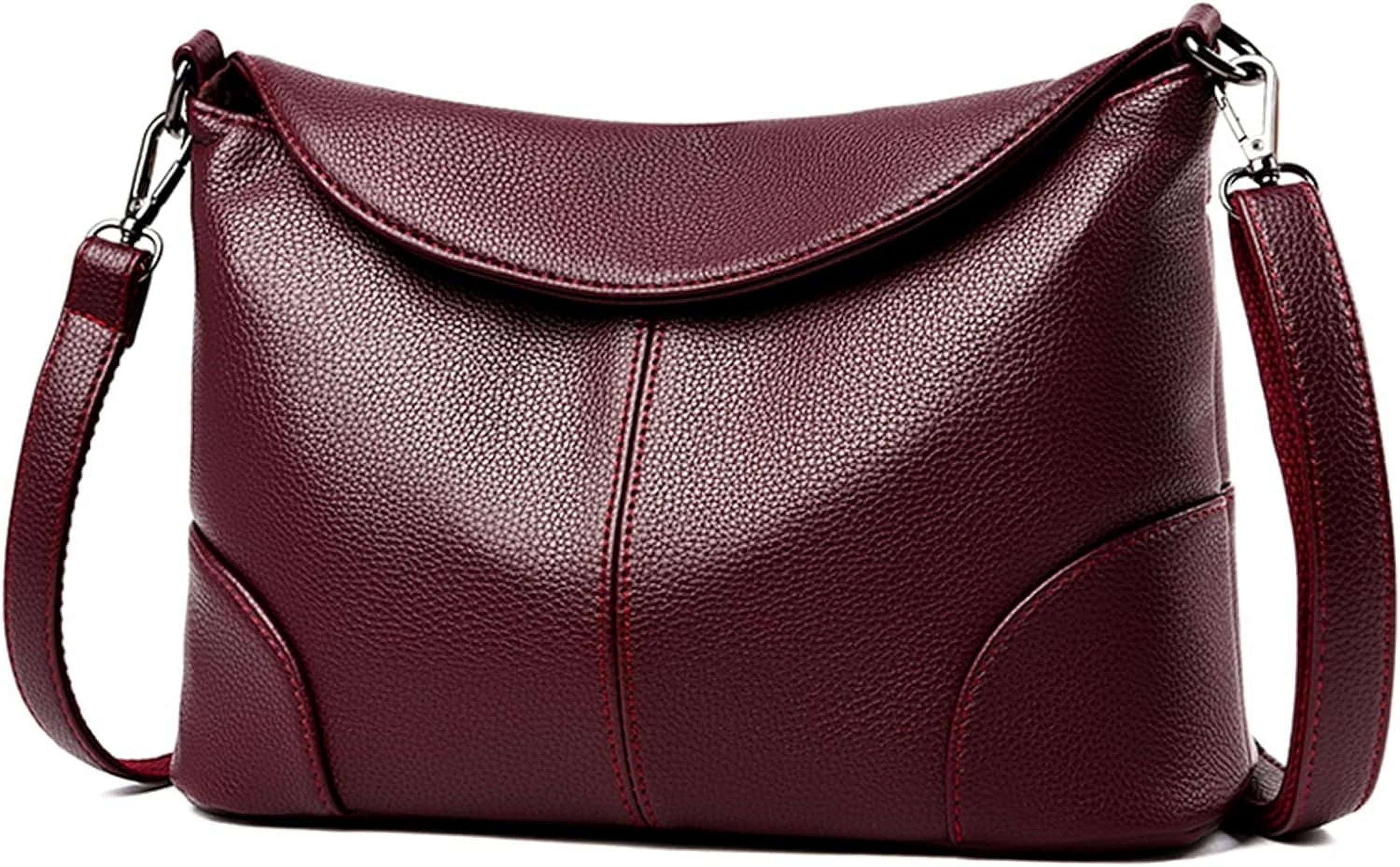Shoulder Bags for Women Casual Medium Leather Flap Zip Crossbody Bag Purses and Handbags Satchel Messenger Tote Bag