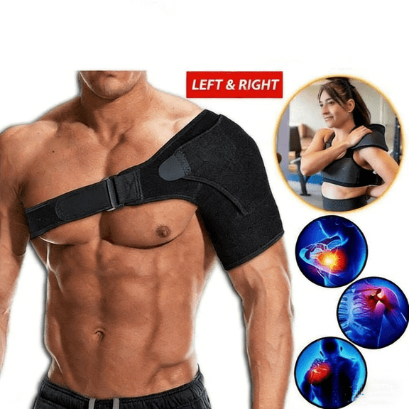 Shoulder Brace Adjustable Support Sleeve for Torn Rotator Cuff, AC Joint Relief, Shoulder Stability & Compression
