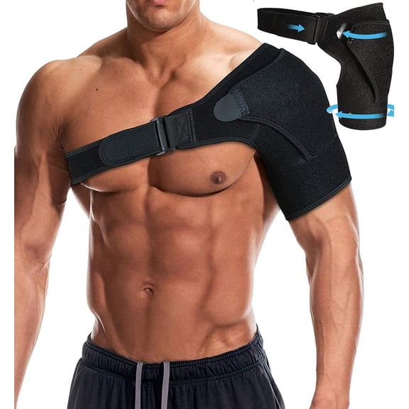 Shoulder Brace for Men and Women, Rotator Cuff Brace Compression Sleeve for Torn Rotator Cuff, Arm Sling Dislocated AC Joint, Injuries Shoulder Support Wrap for Pain Relief