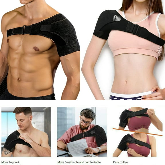 Shoulder Brace for Rotator Cuff, Compression Shoulder Brace for Women Men, Adjustable Recovery Shoulder Support Brace with Ice Pack Pocket for Pain Relief, AC Joint
