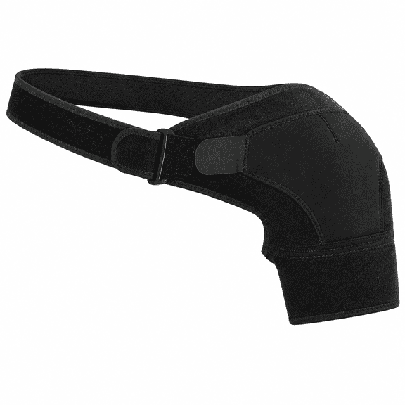 Shoulder Brace for Rotator Cuff Support, Adjustable Shoulder Compression Sleeve for Men and Women, Left or Right Arm Shoulder Stabilizer for Sports, Work, Daily Use, Black