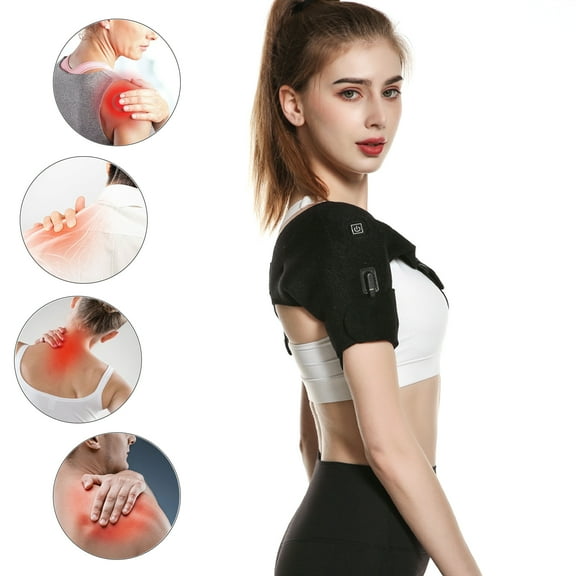 Shoulder Brace for Shoulder Pain Relief, Adjustable USB Electric Heating Shoulder Wrap for Physical Therapy, Rotator Cuff Injuries, Gym Injuries, By Stuffygreenus