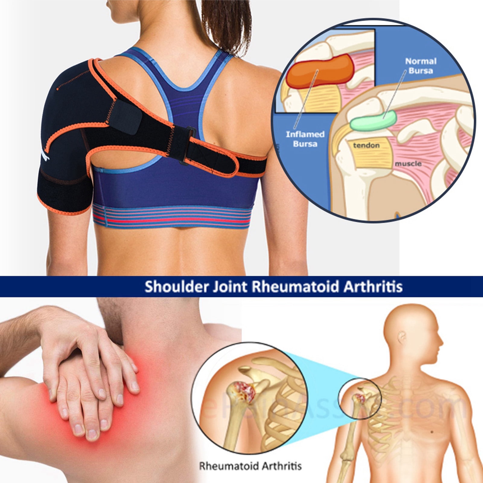 Shoulder Brace Support, Left Right Universal Shoulder Breathable