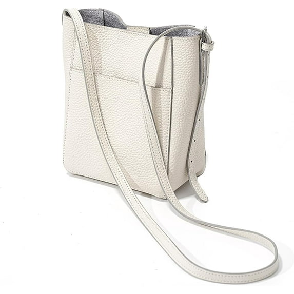 Shoulder Bucket Bags for Women Genuine Leather Fashion Crossbody Stitching Handbags and Purses with Magnetic Closure