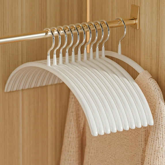 No Shoulder Bump Hangers,Sweater Hangers,Semi-circular Coat Rack,Non-Slip Rubber Coated Clothing Hangers, No Shoulder Bumps No Mark, Steel Hanger for Sweater T-Shirt Suit Coat Uniform(White)