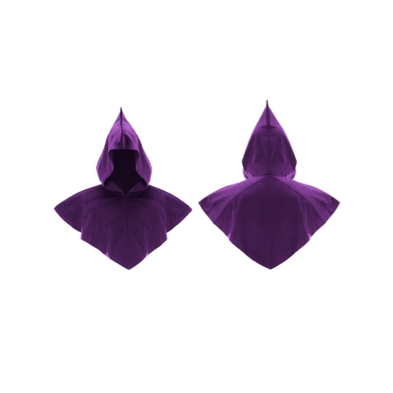 Shoulder Cover Short, Hooded Cape, Reaper Hooded Cowl, Medieval Renaissance Gothic Vintage Cloak With Hood Unisex Hooded Cowl Halloween Assassin Priest Monk Cosplay Costume, Purple One Size