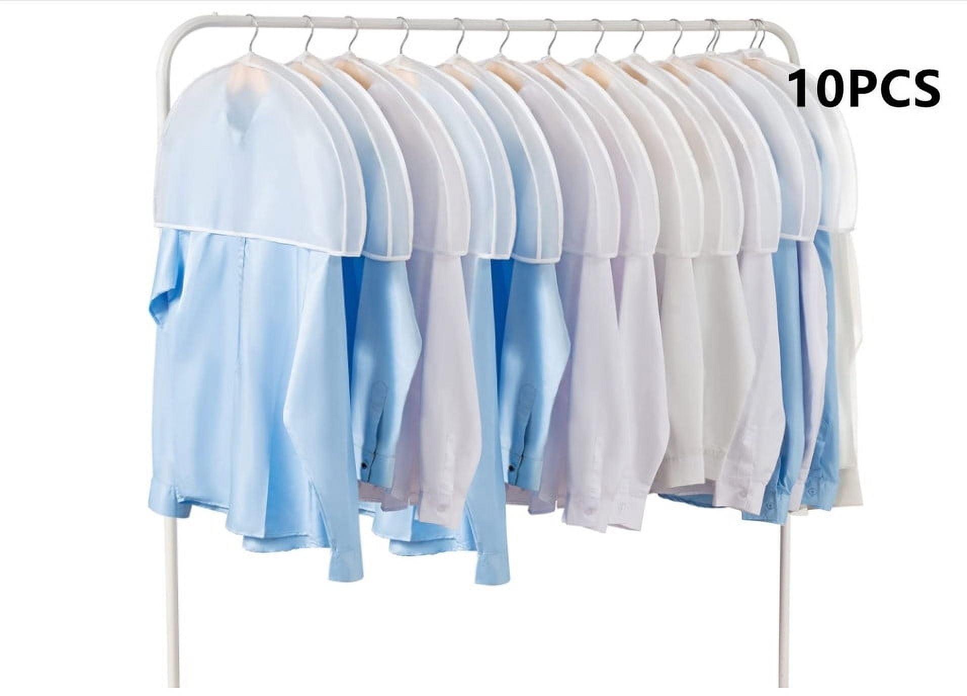 Shoulder Covers Plastic Hanger Covers for Clothes ,Topboutique Closet  Clothes Protectors Breathable Clear Jacket Cover with 2 Gusset for Suit,  Coat, Jackets, Blouses, Dress - 24'' x12 x2''/10 Pack 