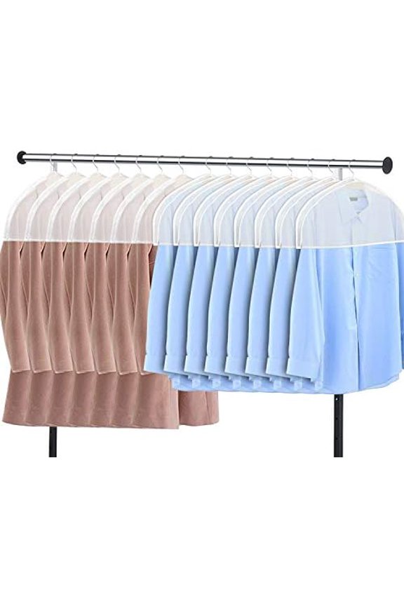 Shoulder Covers for Clothes (Set of 15) Breathable Garment Dust Covers Protectors with 2" Gusset for Suit, Coats, Jackets, Dress Closet Storage