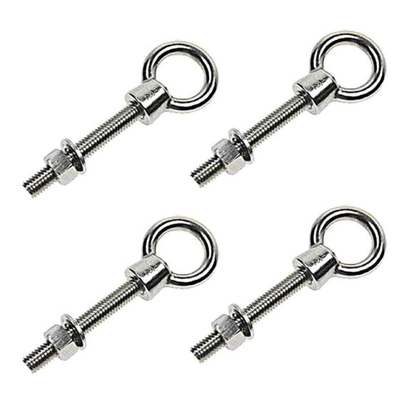 Shoulder Eye Bolts - Stainless Steel Type 316 - 1/2" x 4"L - 4 Pack
