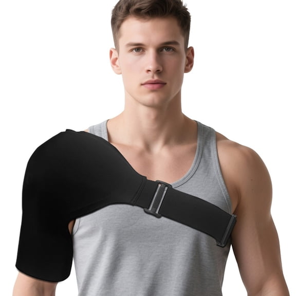 Shoulder Gel Wrap, Dual Warm Cool Compression Cover Single Reusable Wrap for Muscle Fatigue Ease Shoulder Arm Joint Post Activity Relaxation