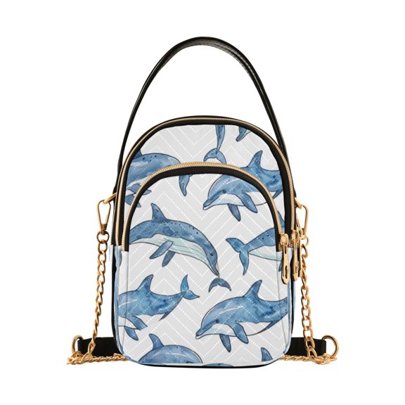Shoulder Handbag Women's Crossbody Handbags 5.91x3.15x8.27 Inch Bank Card Bag Cash Bag Key Bag Cartoon Cute Dolphin
