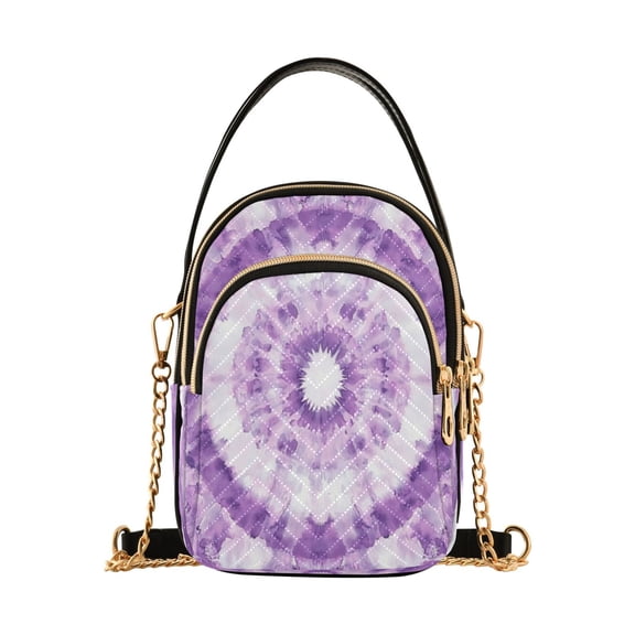 Shoulder Handbag Women's Crossbody Handbags 5.91x3.15x8.27 Inch Bank Card Bag Cash Bag Key Bag Dark Purple Tie Dye