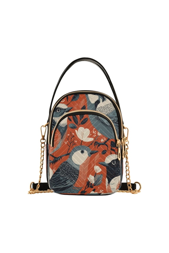 Shoulder Handbag Women's Crossbody Handbags 5.91x3.15x8.27 Inch Bank Card Bag Cash Bag Key Bag Gray Bird