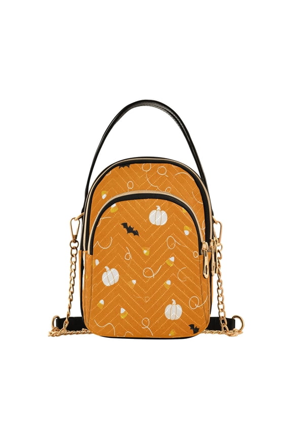 Shoulder Handbag Women's Crossbody Handbags 5.91x3.15x8.27 Inch Bank Card Bag Cash Bag Key Bag Halloween Cartoon Bats